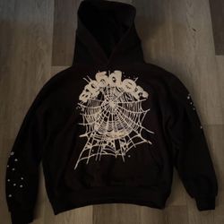black sp5der hoodie M Authentic 