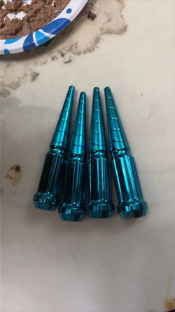 4  badass spikes lug nuts cool attic blue