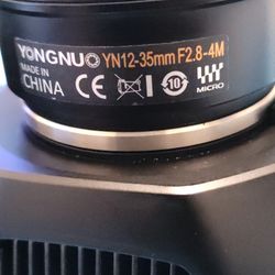 Black magic 4k pocket camera  w/ yongnuo lens