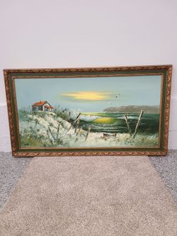 Vintage Oil Painting, Large, Excellent Frame, Original by CHANG