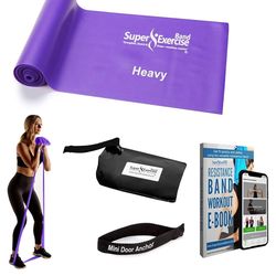 Fit Simplify Resistance Loop Exercise Bands with Instruction Guide and Carry Bag, Set of 5 + Resistance Bands for Working Out | 7Ft Long Resistance Ba