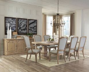9 Piece Table (Table + 6 side + 2 arm)