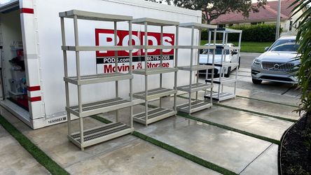 Heavy Duty Plastic Shelving Units – Set of 4