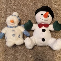 2 Plush Snowman 