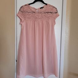 Pink Short Lace Dress
