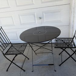 Mesa Y Silla De Patio. Metal 