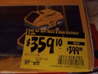 DeWalt 20 volt XR 8.0 2 pack powerstack