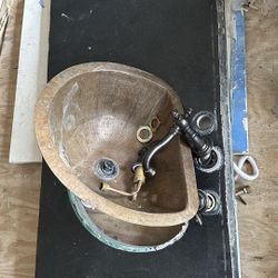  Vanity Black Granite w Copper Sink & Faucet