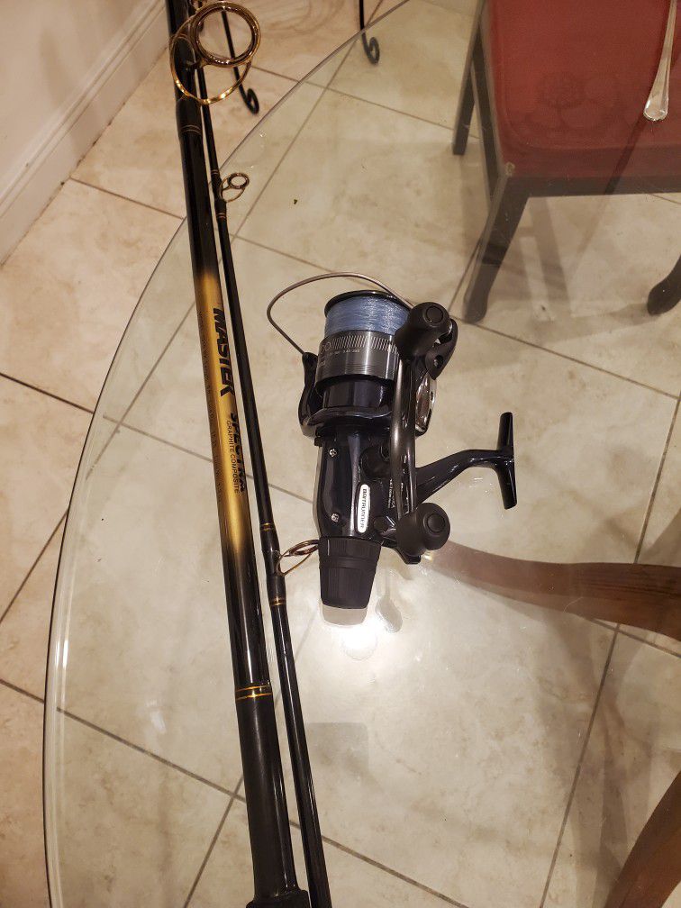 Rare Shimano Baitrunner  DL 10000 RA Fishing Reel Master Spectra Surf Rod 9FT