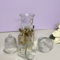 Home Interiors and Gifts clear pressed glass votive cups Valencia style