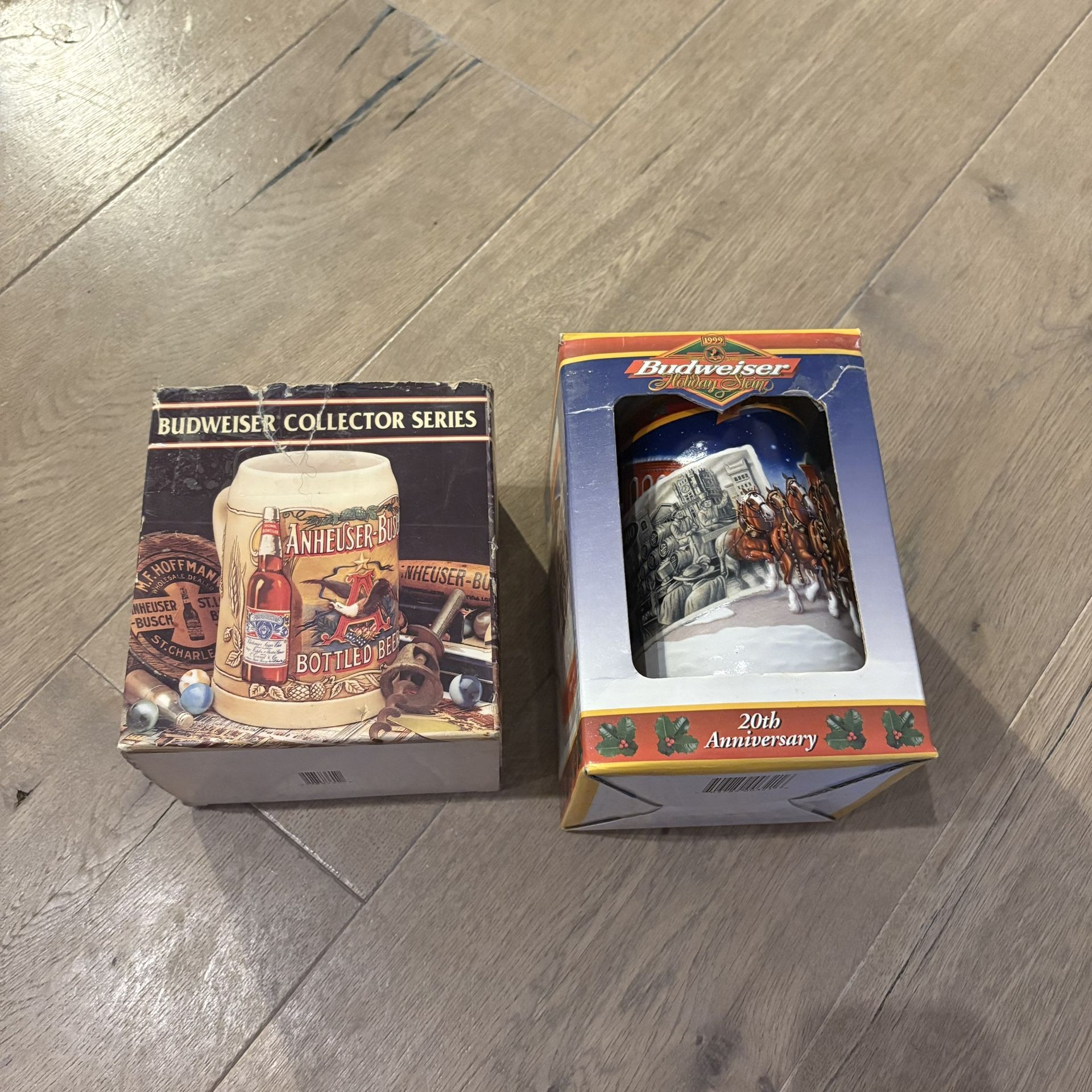 2 Budweiser Beer Stein 1991 And 1999