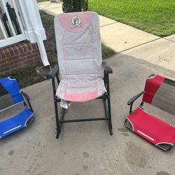 Outdoor chairs, tailgate chairs, beach chairs