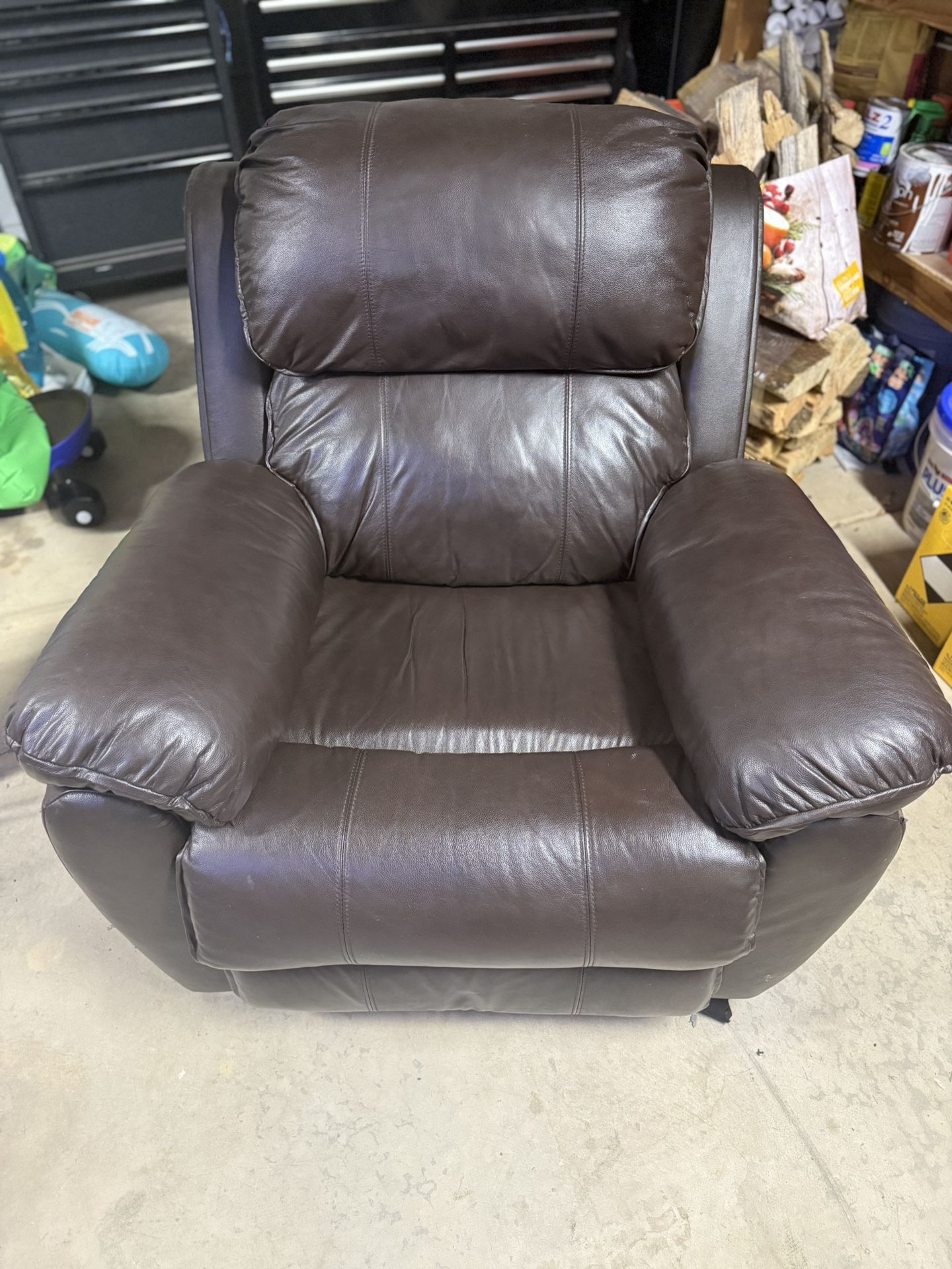 Large Leather Recliner, No Wear And Tear