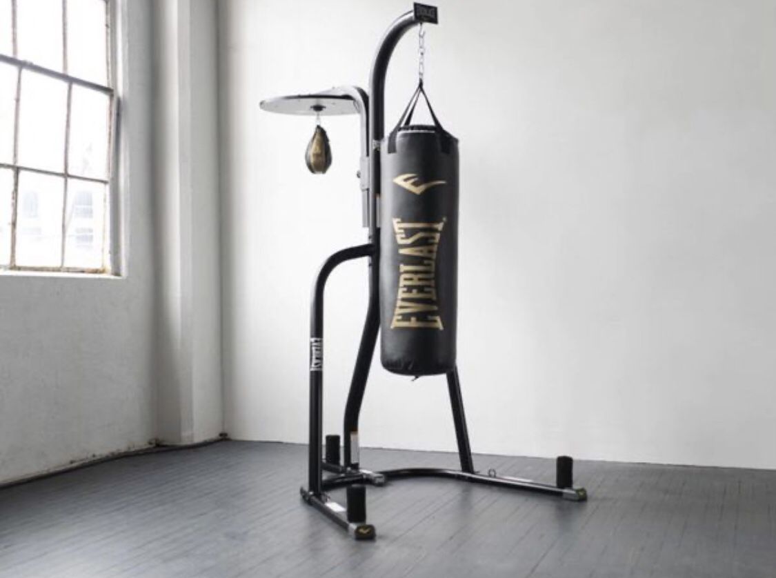 Everlast Dual Punching Bag with stand and 80lb new bag