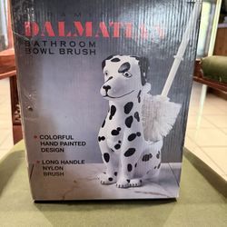 Dalmatian Dog Ceramic Toilet Brush Holder
