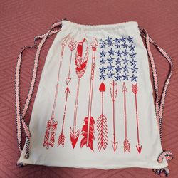 Patriotic Flag Drawstring Backpack