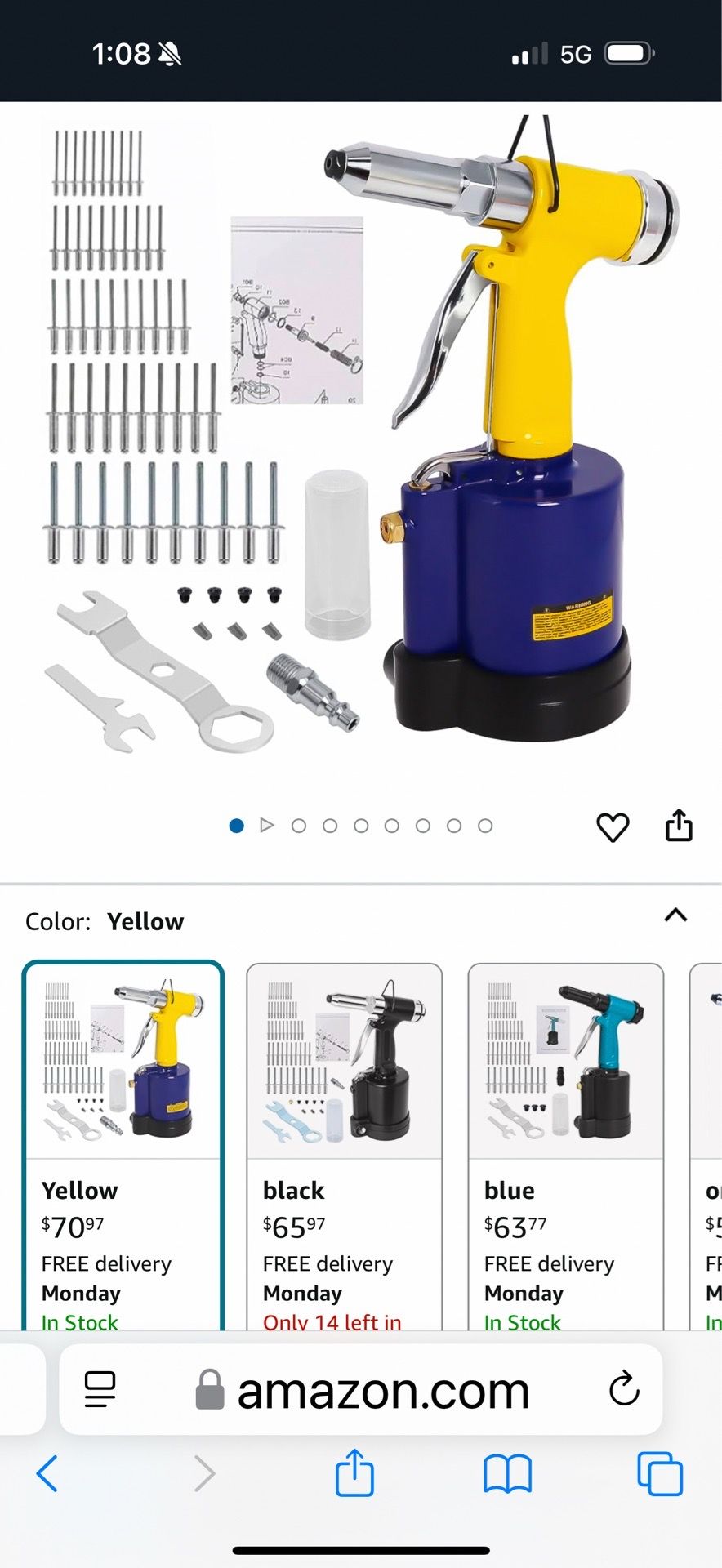 Air Hydraulic Riveter gun. New. Nueva