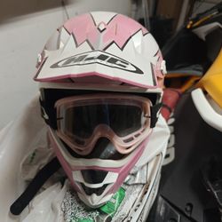 Medium HJC helmet With Goggles 