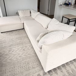 4-Piece White Modular Couch