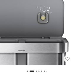 simplehuman 58L Rectangular Dual Compartment Recycling Step Trash Can Gray