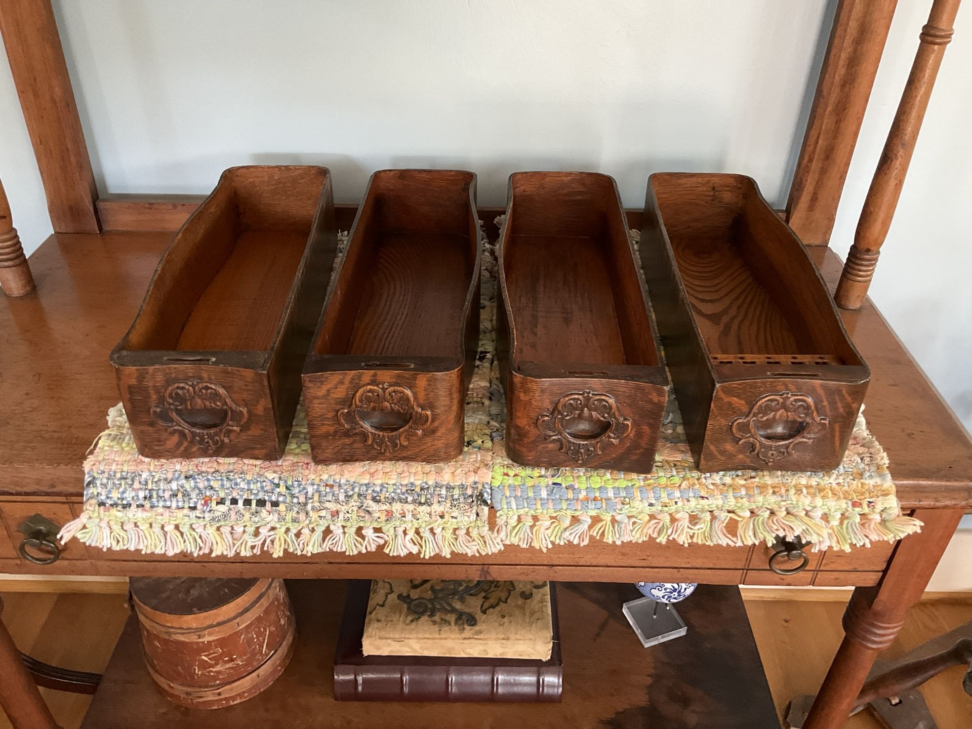 4 Restored Antique White Treadle Sewing Machine Cabinet Drawers $15 Each