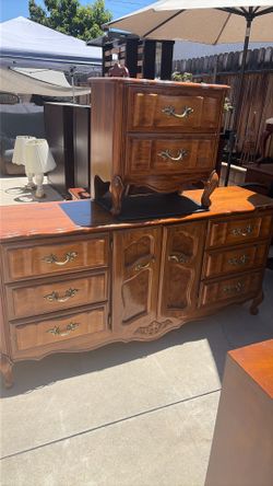 Wood Dresser With Night Stand