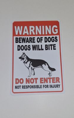 Beware of Dog Metal Sign