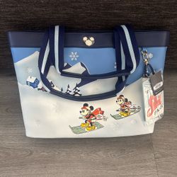 Our Universe Disney Mickey Mouse & Friends Ski Tote Bag with Wristlet Pouch NWT