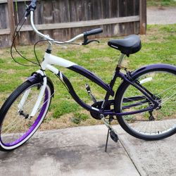 26"×17' Nice &Clean Beach Cruiser Bike With Gears 