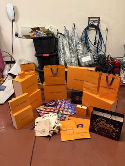 L arge Louis Vuitton Gift Box & Shopping Bag Collection – Designer Packaging Lot