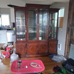 Glass Cabinet  Cherry Wood I Believe 