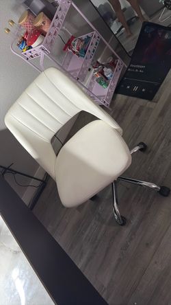 White desk chair wheel