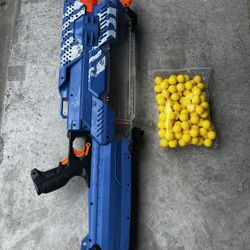 NERF Rival Nemesis MXVII-10K Blaster Blue Motorized Toy Gun High Capacity Hopper