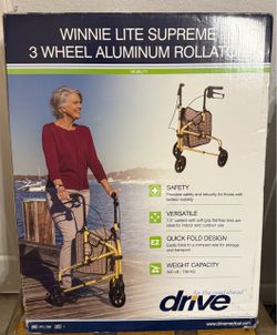 Drive Winnie Lite Supreme 3 Wheel Walker Rolator NEW