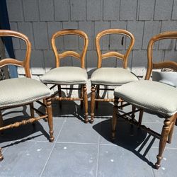 Beautiful Set of Four Louis Philippe Dining Chairs, Late 19th Century