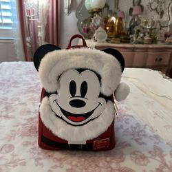 Santa Mickey Mouse Backpack Loungefly