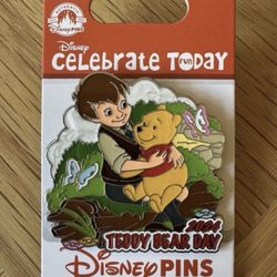 Disney Celebrate Winnie Pooh Christopher Robin Teddy Bear Day 2024 Pin LE 3600