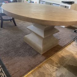 Light Brown, Round, Kitchen Table