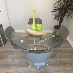 Modern Dining Table Set Includes 4 Chairs