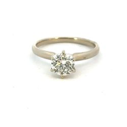 Woman’s Ladies 14k White Gold Round Brilliant 1.00 CTW  Diamond Solitaire Engagement Ring Size 6 GP3082461