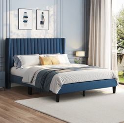 Queen Upholstered Bed frame like new