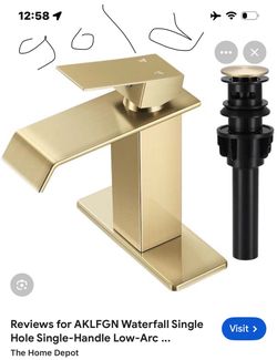 Brushed Gold Waterfall Single-Handle Bathroom Faucet
