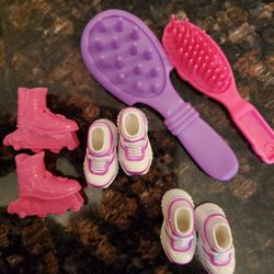 Tennis Shoes,skates And Brushes