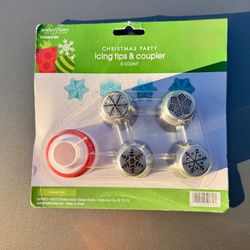 Christmas Party Icing Tips & Coupler Set – 5 Piece (New)