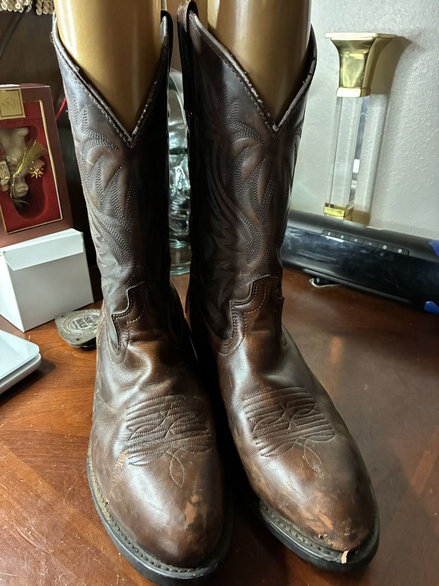 Laredo Western Cowboy Boots Men's 10 1/2 EW Brown Leather 4214