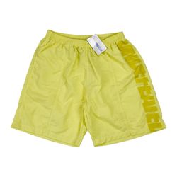 UNDEFEATED Nylon Shorts Mens Small S Yellow Swim Trunks Unlined Spell Out UNDFTD