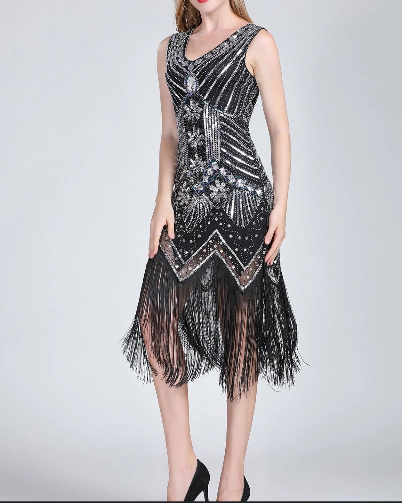 Dress Gatsby Charleston Sequin Beads F ringe