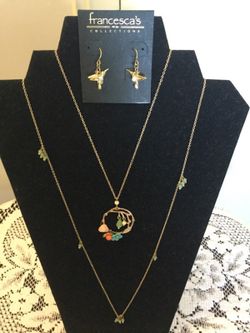 Classy Fashion Jewelry / Francisca's collection Humming bird earrings & flower necklace 🌺🌷🌺