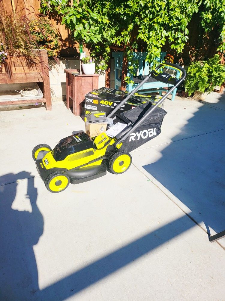 Ryobi 40V HP Brushless 20 in. Cordless Battery Walk Behind Push Lawn Mower with 6.0 Ah Battery and Charger