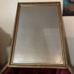 Large Beveled Gold Mirror